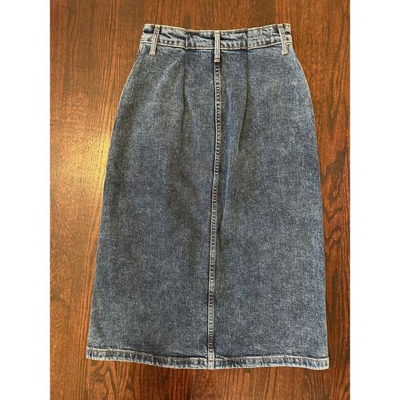 Old Navy High Rise Secret Slim Pocket Denim Midi Skirt Size 0 - Picture 2 of 8